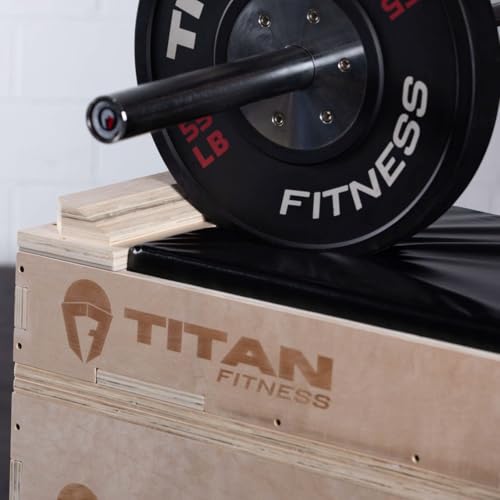 Titan Fitness Wooden Stackable Wood Jerk Blocks with Silencer Pad