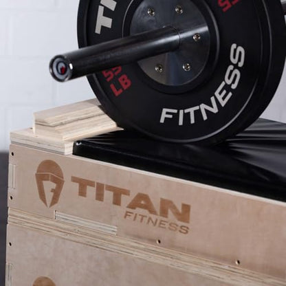 Titan Fitness Wooden Stackable Wood Jerk Blocks with Silencer Pad