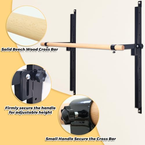 Ballet Barre Wall Mount, 4ft/5ft, Adjustable Height for Home，Solid Beech Wood Bar,Steel Brackets,Foldable Design,Stretch & Workout Equipment,for Adults Kids Studio Gym