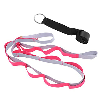KANASI Yoga Stretching Strap, adjustable fitness band for leg flexibility improvement in gymnastics dance and physical therapy - color: Red