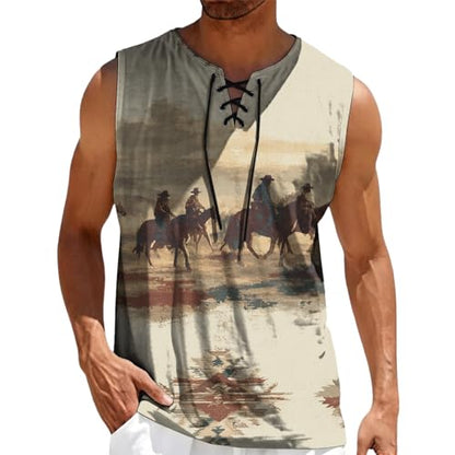 domirica Mens Summer Casual Sleeveless Shirts Plus Size Oversized Trendy Lightweight Pull On Tank Top - color: View, size: XX-Large