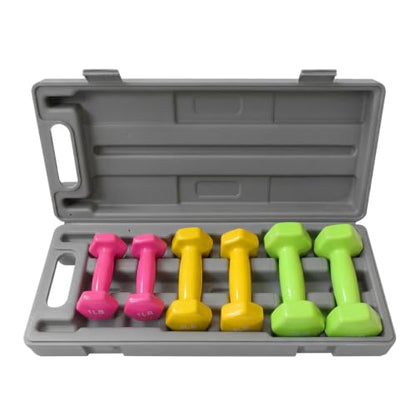 Dumbbell Set for Women and Men,Neoprene Coated Free Hand Weights Set - color: Smooth Surface, size: 1+2+3 lbs