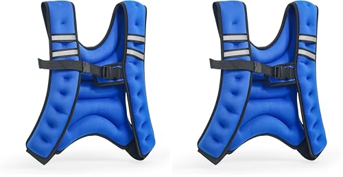 TONE Fitness Weighted Vest for Men & Women - Workout Vest for Walking, Running, Cardio & Strength Training | 8 lb or 12 lb Options | Multiple Colors - style: 12 lbs (Pack of 2) - Blue