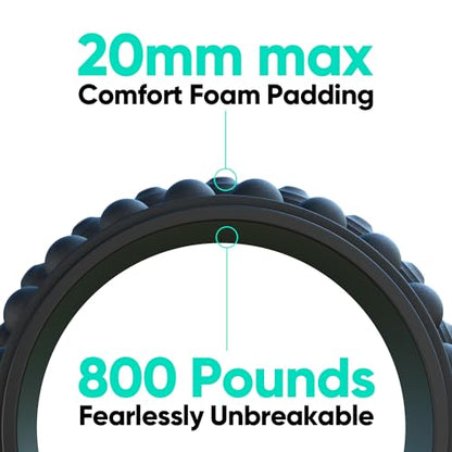 FitBeast Back Roller, Back Wheel Foam Roller - Targeted Muscle Roller for Deep Tissue Massage, Back Stretcher - color: Black, size: 6''+9''+12''