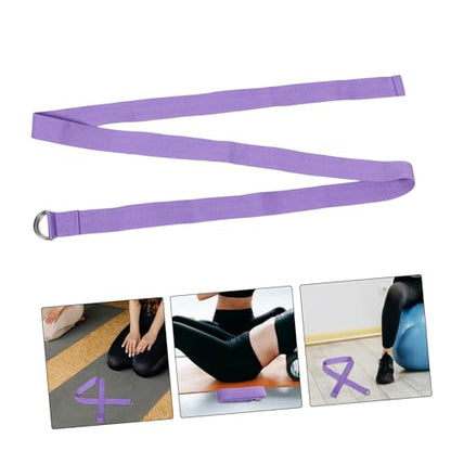 YARNOW Yoga Assisted Stretch Belt Fitness Resistance Belt Foot Stretching Band Comfortable Belt Yoga Support Belt Foot Muscle Relaxation Stretching Strap Lavender Polyester Cotton