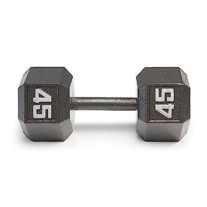 Marcy Cast Iron Hex Dumbbells Collection - Available size from 3-lb to 100-lb, SOLD INDIVIDUALLY - style: 45lbs