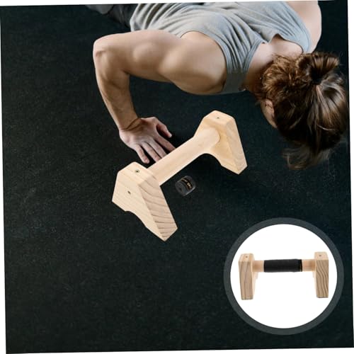 VANZACK 2pcs Wooden Parallettes for Push-ups and Calisthenics Non- Base Bars for Home Fitness Strength Training for Men and Women