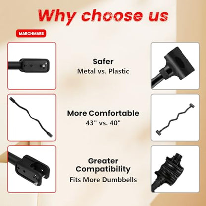 Dumbbell Barbell Converter Bar, Adjustable Dumbbell Bar for Home Gym, Compatible with Most Dumbbells, All-Metal Dumbell to Barbell Converter for Weight Lifting and Strength Training