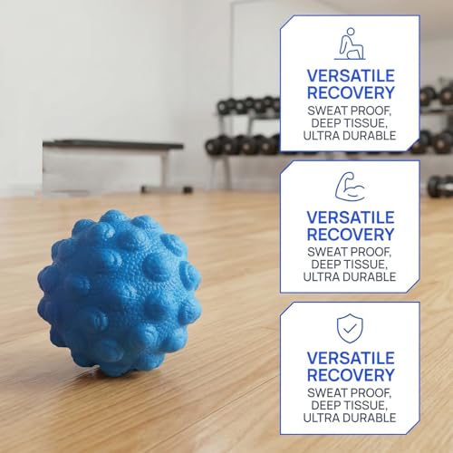 Massage Lacrosse Balls - Deep Tissue Massage Ball for Exercise & Recovery, Myofascial Release, Trigger Point Therapy, Muscle Knots, Yoga Therapy, Set of 2 (Blue) - color: Blue