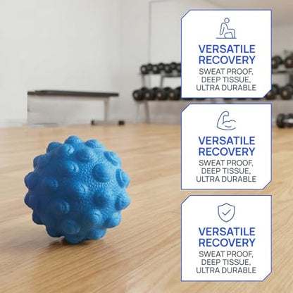 Massage Lacrosse Balls - Deep Tissue Massage Ball for Exercise & Recovery, Myofascial Release, Trigger Point Therapy, Muscle Knots, Yoga Therapy, Set of 2 (Blue) - color: Blue