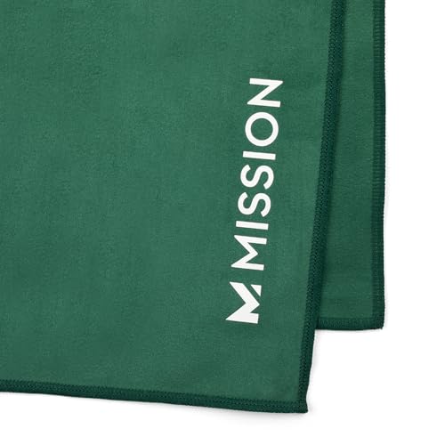 MISSION On-The-Go Cooling Towel - Soft, Lightweight Fabric - Cools Up to 2 Hours - UPF 50 Sun Protection - Machine Washable (Green) - color: Green