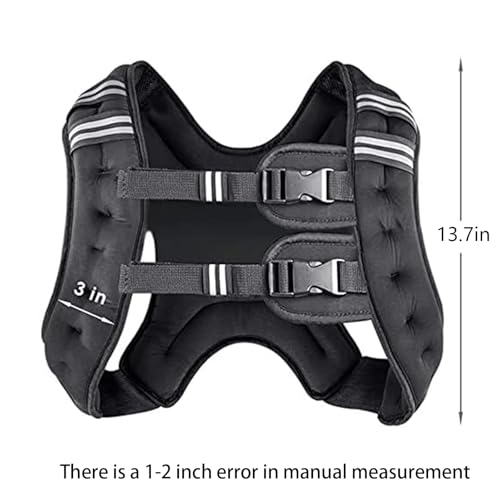 Weighted Vest for Women and Men 8 12 16 20 25 30 Lbs with Reflective Stripe and Double Adjustable Buckle Straps Weight Vests for Strength Training, Jogging, Cardio, Weight Loss
