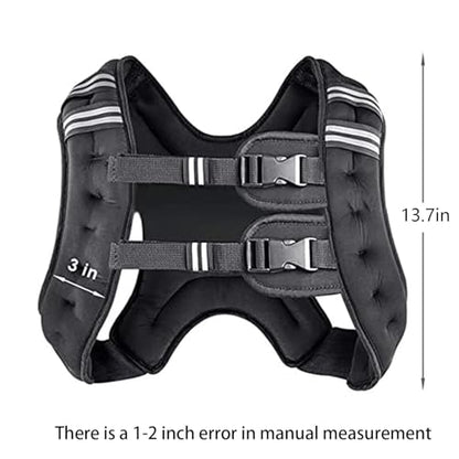 Weighted Vest for Women and Men 8 12 16 20 25 30 Lbs with Reflective Stripe and Double Adjustable Buckle Straps Weight Vests for Strength Training, Jogging, Cardio, Weight Loss