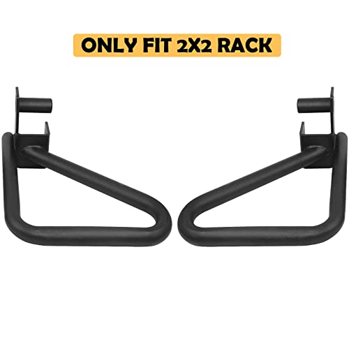 Dip Bar Attachment for Squat Rack - Multi Grip Set of 2 for Strength Training, Pull up, Push up 2x2 inch Power Cage Squat Rack - Pair