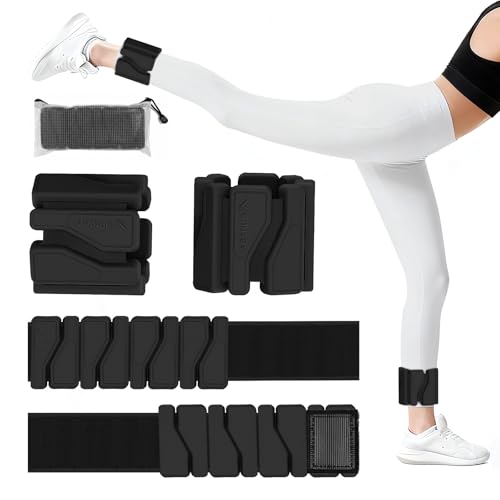 Abahub Adjustable Wrist & Ankle Weights 2Pack, Wearable Silicone Weighted Bracelet for Women, Arm Leg Weights for Home Gym Workout, Jogging, Yoga & Pilates - color: Black, size: 2LB Pair (1LB X 2)