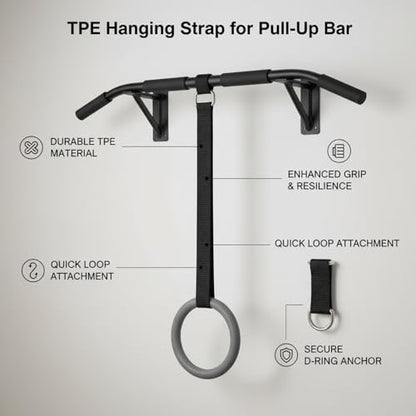 TPE Hanging Strap for Pull-Up Bar, Loop Attachment for Rings and Sandbags, Home Gym Accessory (1 PC)