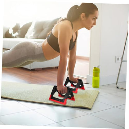 CHILDWEET Push-up Rack and Bars Set, Red Metal Push-up Stands for Home Fitness Equipment, Rotating Push-up Handles for Men and Women Strength Training