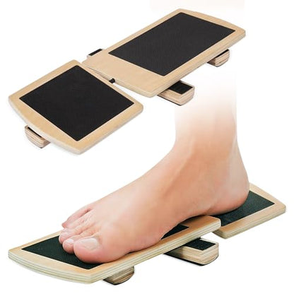 Ankle Balance Board Foot Strengthener, Adjustable Stability Trainer for Balance Training & Mobility, Non Slip Wooden Board for Posture, Coordination & Physical Therapy Exercises