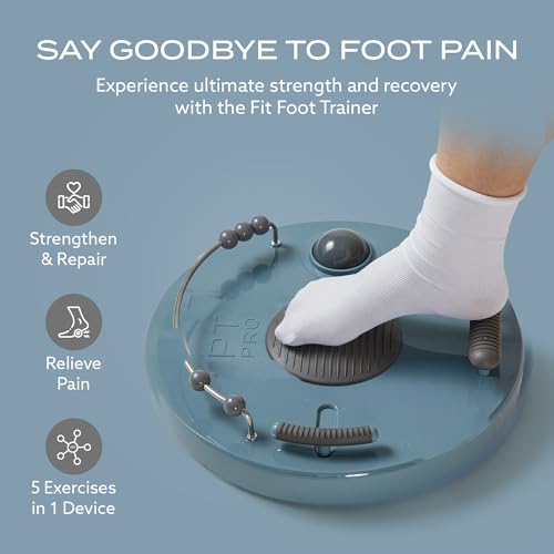 PT Pro Ultra Foot Trainer – 5-in-1 Foot & Ankle Exerciser & Foot Stretcher | Plantar Fasciitis Relief for Arch & Heel Pain, Deep Tissue Massager for Reflexology & Muscle Recovery - Patented