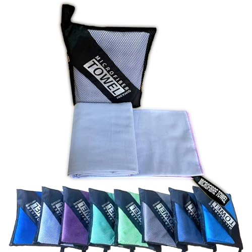 Reusable Quick Dry Beach Towels,Microfiber Travel Towel,Compressed Lightweight Bath Towel for Beach Hiking Gym Yoga Travel Sports Swimming Camping(Light Purple, 12"*24") - color: Light Purple, size: Small