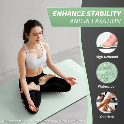 CAMBIVO Yoga Mat for Women Men Kids, 1/3 & 1/4 & 2/5 Inch Extra Thick Yoga Mat Non Slip, 72" x 24" TPE Yoga Mats, Workout Mat with Carrying Strap for Yoga, Pilates and Floor Exercises