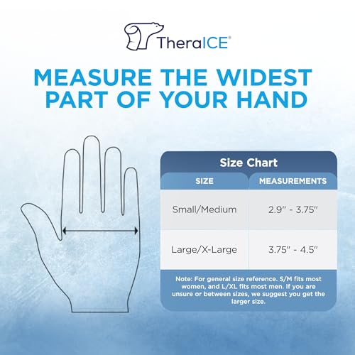 TheraICE Wrist Ice Pack Wrap Thumb Brace for Either Hand for Hot & Cold Therapy - Reusable Soft Gel Glove for Injuries, Carpal Tunnel, Arthritis, De Quervain's Tenosynovitis - Fits Most Men - L/XL