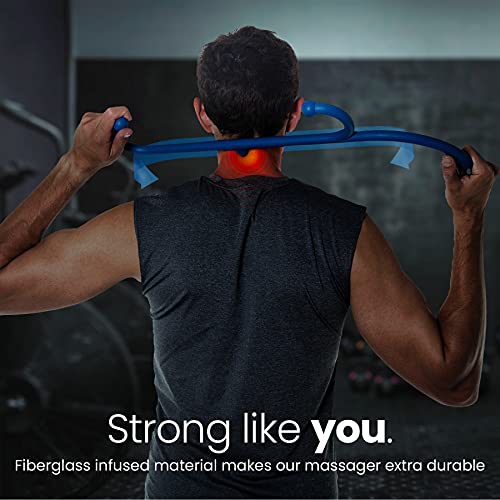 LiBa Back and Neck Massager - Trigger Point Massage Tools for Pain Relief and Manual Massage Hook Therapy Handheld Back Neck Shoulder Massager Blue - Gift for Women & Men - color: A. Blue