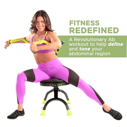 AB Doer 360 Workout Equipment for Total Core and Abs Exercise, Fat-Burning, Toning, and Fitness at Home, 6 Pack Massage Roller Kit