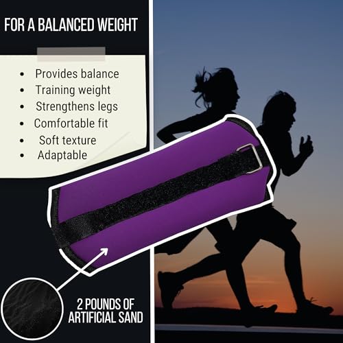 FUXION Adjustable Ankle Weights 1.5/2.0/2.5 lbs Pair, Fully Adjustable for Ankle Wrist Arm or Leg, for Training Warm-up Pilates Gym Accessories - size: set 2 pz 2.0lb