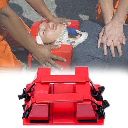 Portable Spine Board Stretcher - Two-Fold Emerncy Backboard with Foam Head Imlizer & Safe Seat Belt for Water, Pool Transport, First Aid Use - color: Head Immobilizer