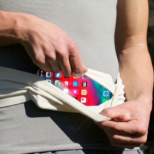 Sporteer VersaSlim Low-Profile Running Belt, Gym Waist Pack, Off-White, XL - color: Off-White, size: X-Large