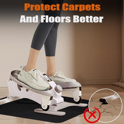 Double-Sided Non-Slip Workout Mat for Elliptical Machine, 23.6" x 17" Stepper Mat for Under Desk Ellipticals & Pedal Exercisers, Stability & Floor Protection, Vibration Plate Mat Compatible - size: 23.6"L x 17"W x 0.16"Th