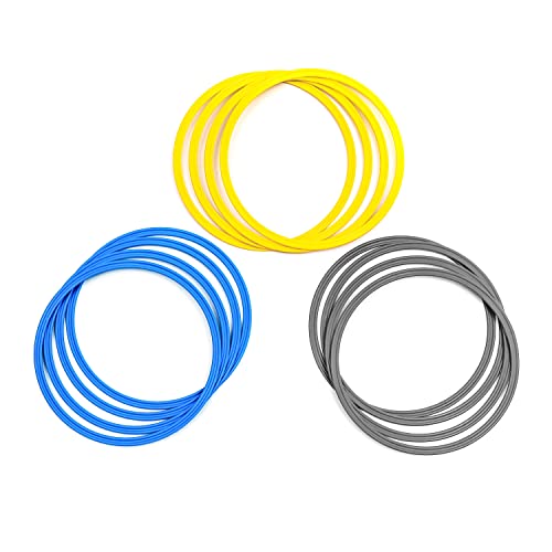 Speed & Agility Training Rings - Set of 12 by Trademark Innovations - color: Yellow/Blue/Gray