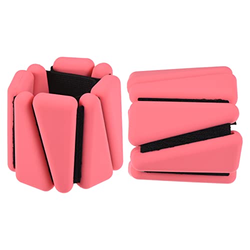 PATIKIL Ankle Weights for Women, 2Lbs Total (1Lb Each) Adjustable Wrist Weights with Removable Weights Arm Weights for Women & Men Yoga Training Walking Jogging Aerobics - color: Dark Pink