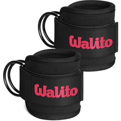 WALITO Gym Ankle Straps for Cable Machines Women & Men - Glute Kickback Ankle Cuff, Adjustable Cable Machine Accessories for Leg Extensions, Hip Abductors & Lower Body Workouts