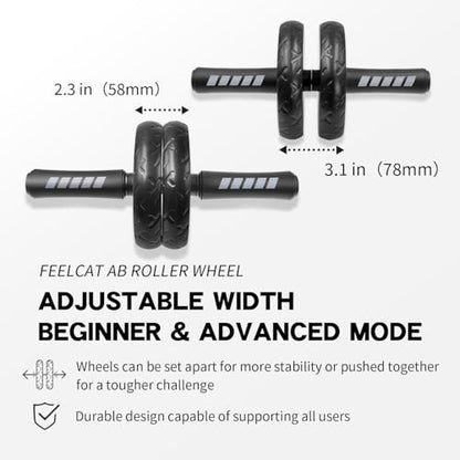 Ab roller wheel with knee pad for abdominal exercise core workout weight loss no noise easy to assembling light weight perfect home gym equipment for men & women