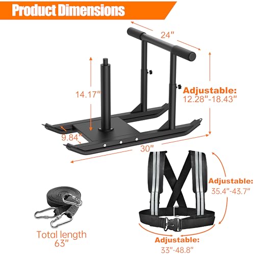 Weight Sled for Training - Heavy Duty Football Sled for Lineman, Sled Pull Workouts, Speed & Strength Training, Football Blocking Sled, Running Sled for Athletes, Outdoor & Indoor Use