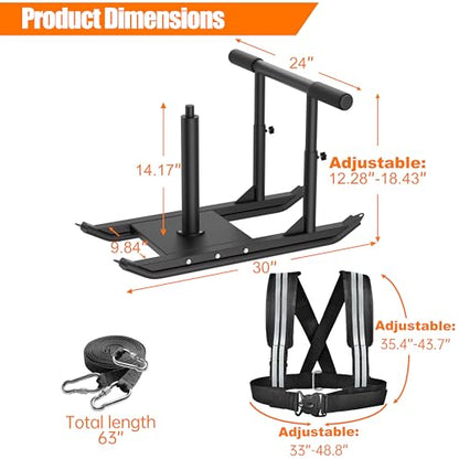 Weight Sled for Training - Heavy Duty Football Sled for Lineman, Sled Pull Workouts, Speed & Strength Training, Football Blocking Sled, Running Sled for Athletes, Outdoor & Indoor Use