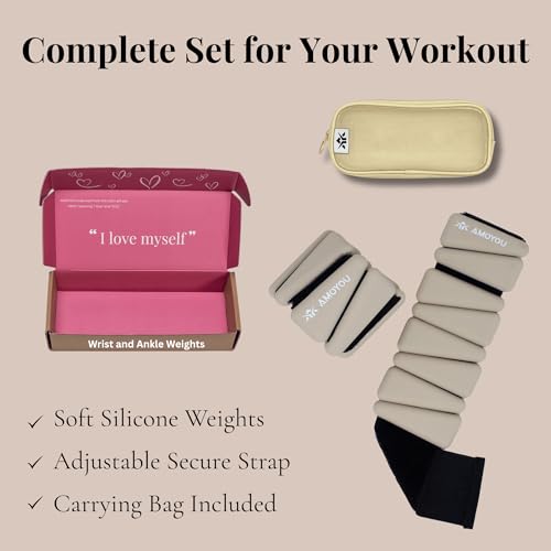 Wrist & Ankle Weights for Women – 2 lb Ankle Weights (Set of 2, 1 lb Each) | Arm Weights for Women | Leg Weights for Walking, Yoga, Cardio & Strength Training