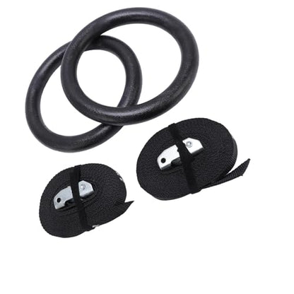 Qiilu Strength Training Gymnastic Rings 661.38lb Load Bearing Double Exercise Rings Workout Equipment with Adjustable Numbered Straps for Home Gym Training