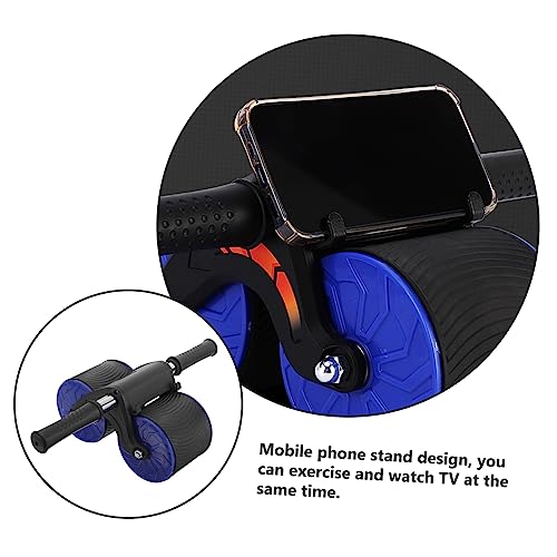 1set Creative Abdominal Training Roller with Knee Pad Dual Wheel Fitness Equipment for Indoor Workouts and Core Strengthening Automatic Rebound Design