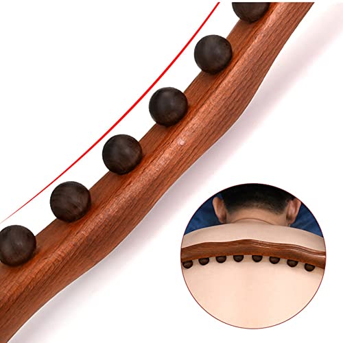 Wooden Gua Sha Massage Tools,10 Beads Lymphatic Drainage Paddle Tool,Handheld Self Body Sculpting Massage Tool,Cellulite Massage 23.6INCH - color: Style B Primary Color 10 Beads