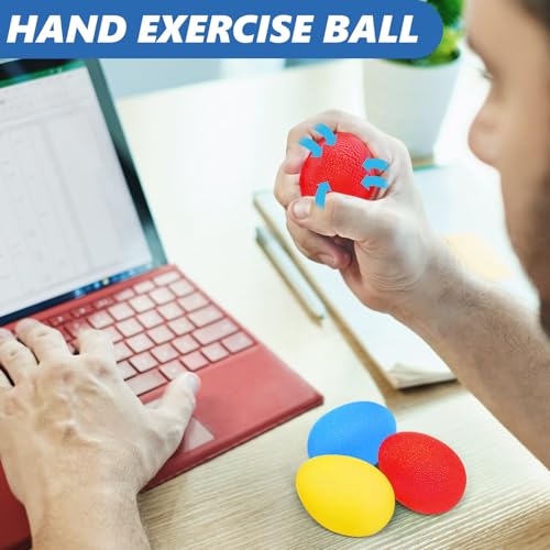 Grip Strength Trainer (8 Pack), Forearm Strengthener, Stress Balls for Adults, Hand Strengthening Devices, Wrist Finger Strengthener, Physical Therapy Exercise Equipment, Golf Baseball Climbing