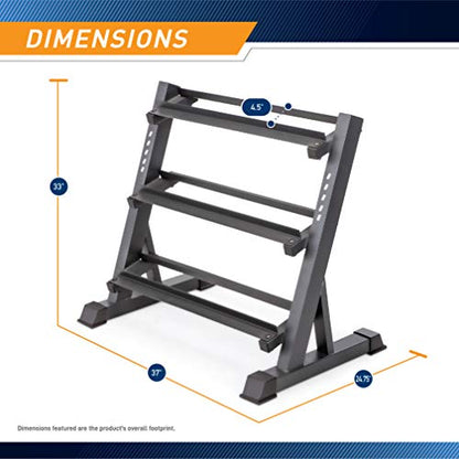 Marcy Weight Storage Organizer Racks for Dumbbells, Kettlebells, Weight Plates - color: Dark Grey 3-Tier DB Rack