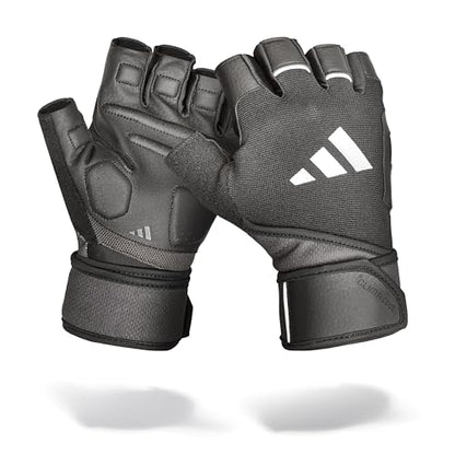 adidas Wrist Wrap Training & Weightlifting Gloves, Fingerless Workout Gloves - size: Small