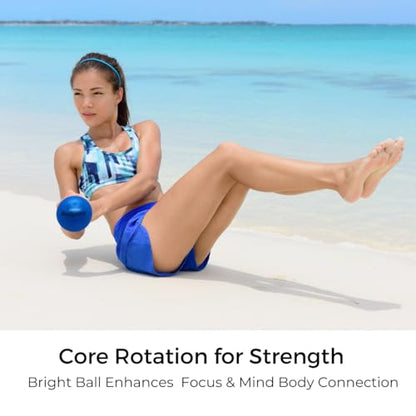 Pilates 4" (10cm) Mini Ball for AeroPilates, Yoga, Fitness, Strength, Mat Pilates - color: Blue