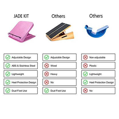 Slant Board Calf Stretcher Adjustable 4 Level Anti Slip Design Incline Board Leg Foot Balancing Fitness Pedal Wedge Stretch for Heel, Hamstring, Achilles, Leg Calves - color: Pink