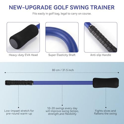 MIKOSI Golf Grip Trainer, EVA Foam Golf Swing Trainer Warm-Up Stick for Strength Grip Tempo & Flexibility Training, Indoor Outdoor Safe Golf Training Aid for Beginners & All Levels