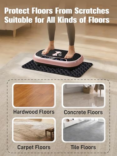 Upgraded Double-Sided Non-Slip Surface Mat for Vibration Plate Machine - Anti Vibration Pad & Exercise Mat for Most Vibration Platform Machines, Reduce Noise Accessories, Protect Floors & Carpet