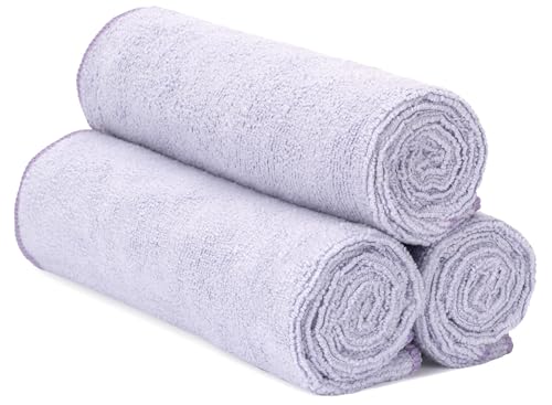 S&T INC. Microfiber Gym Towels, Yoga Towel for Home and Gym Bag, 16 Inch x 27 Inch, 3 Pack - color: Purple